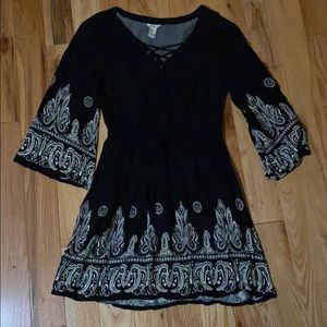 M Forever 21 3/4 length sleeve flare dress